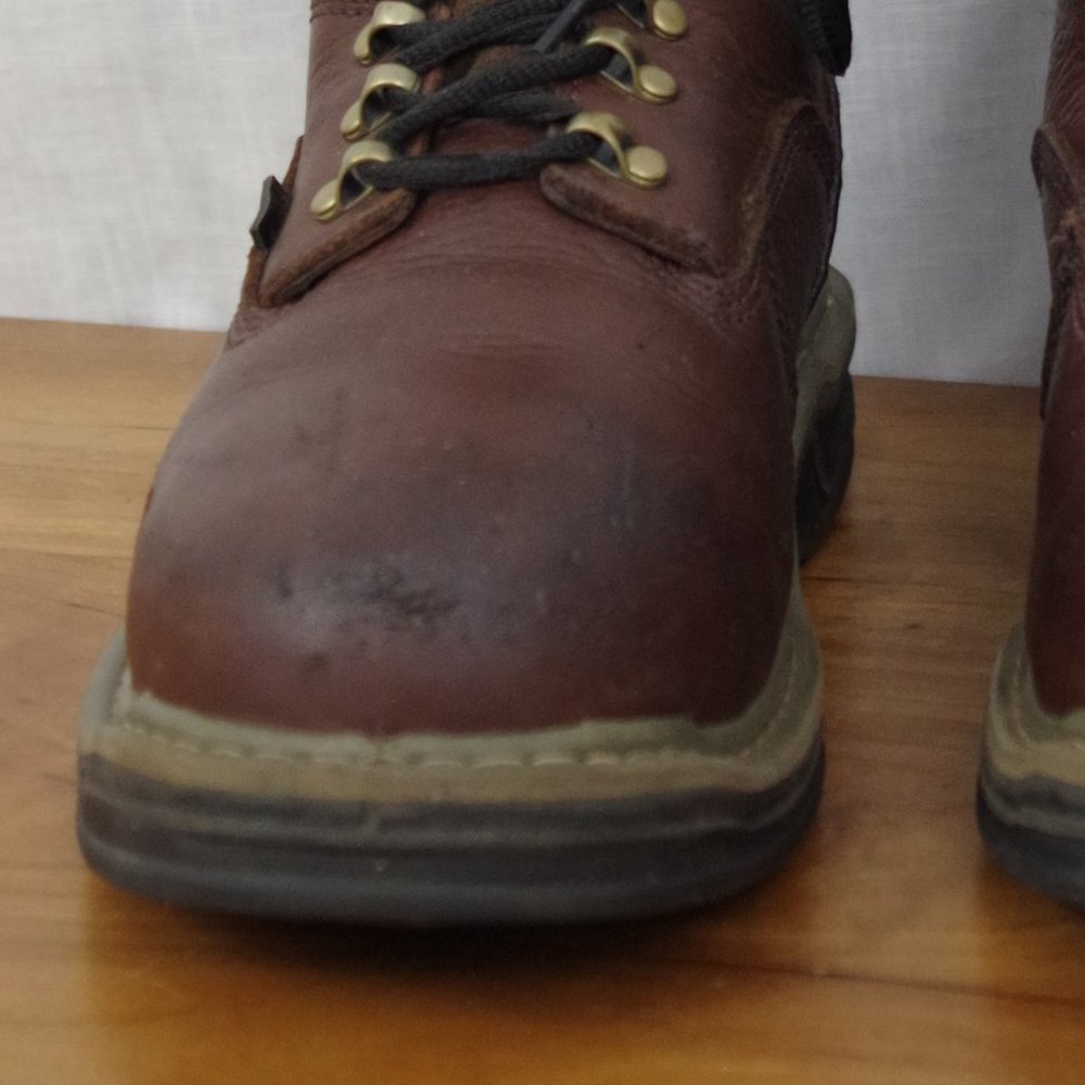 Wolverine Multishox Brown Leather Work Boots Size… - image 8